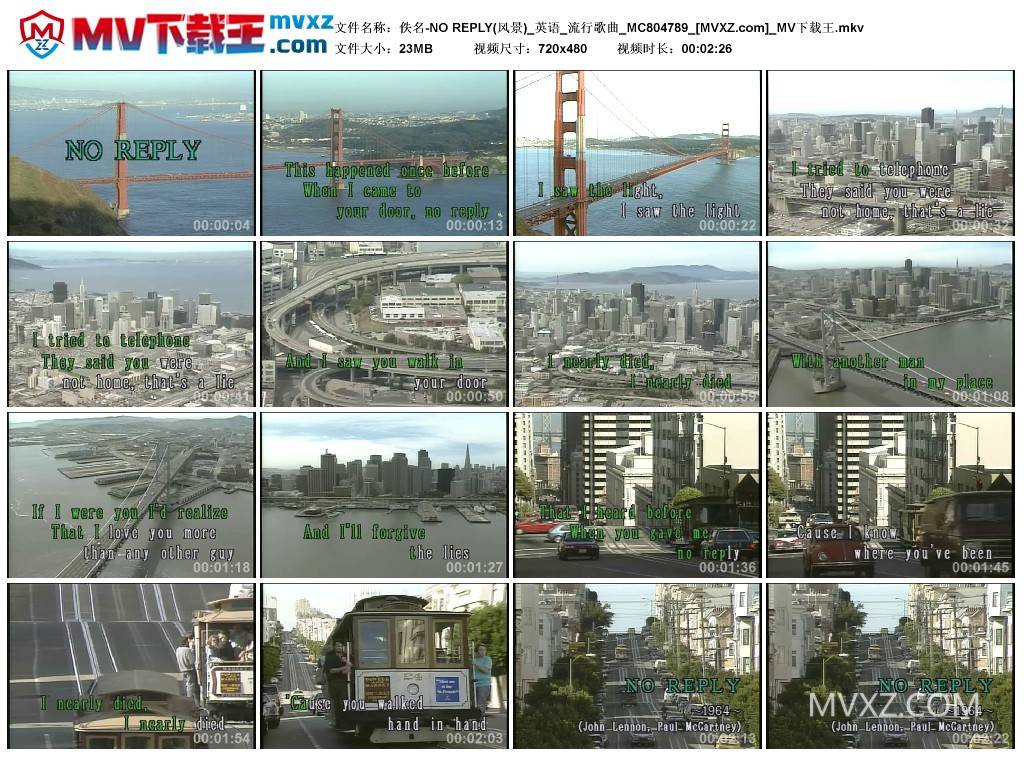 佚名-NO REPLY(风景)_英语_流行歌曲_MC804789